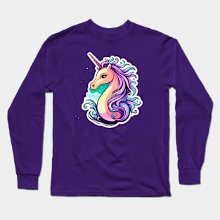 Magical Unicorn Seahorse Long Sleeve T-Shirt